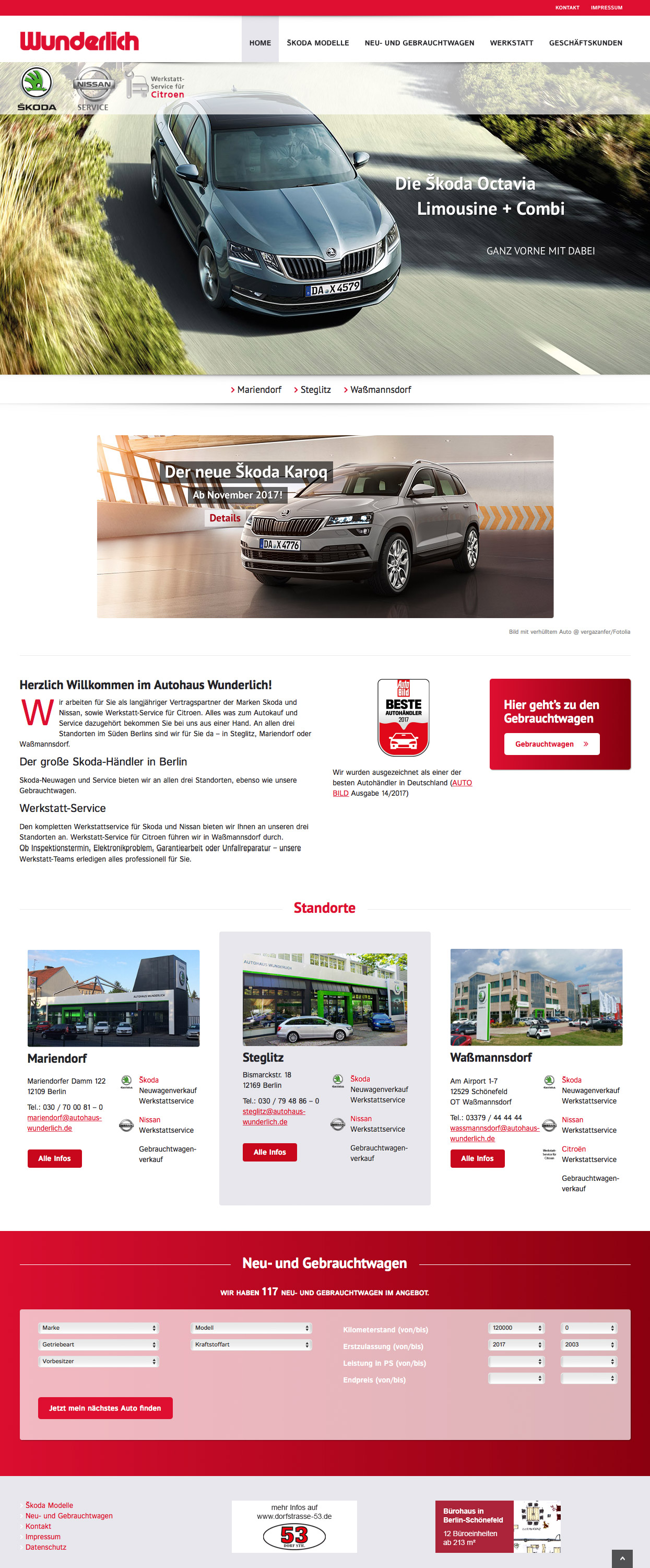 Autohaus Wunderlich Responsive Website